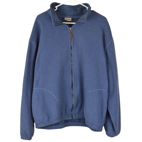 L.L. Bean Men’s Blue Full Zip Warm Cozy Outdoor Fleece Jacket Coat Fall Winter L - Picture 1 of 8